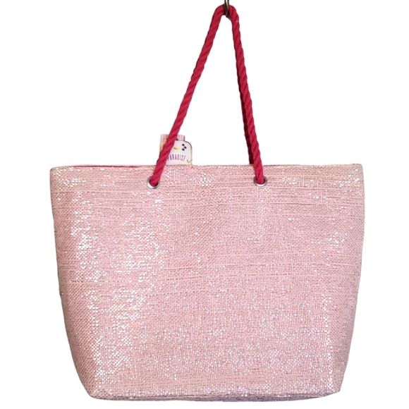 NWT Paradise Bags Beautiful Pink 🩷 beach ⛱️  Tote - Picture 6 of 17